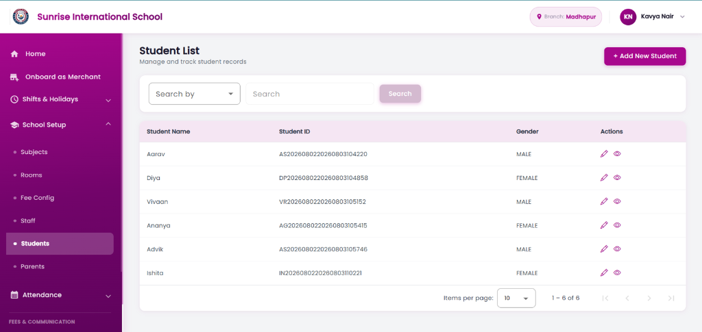 Student Records Interface